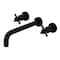 Kingston Brass Roman Tub Faucet, Matte Black, Wall Mount KS8020DX - alternate 1